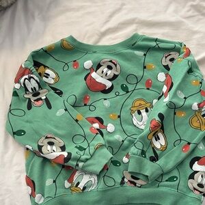 Disney Festive Green Pajama Top with Characters